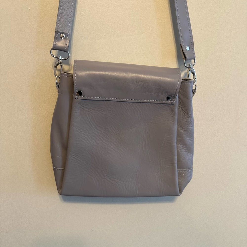 Gray Faux Leather Cross Body Bag - Picture 6 of 10